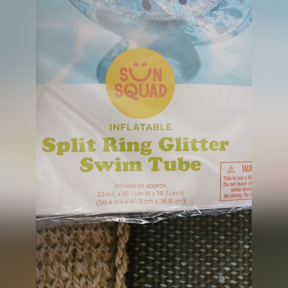 Sun Squad Inflatable Split Ring Glitter Swim Tube - Multicolor - Picture 3 of 4